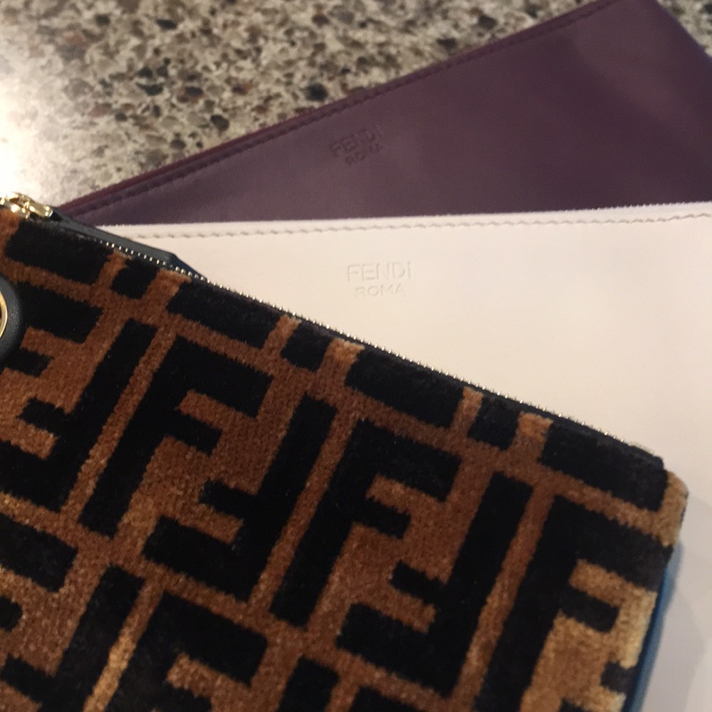 NWOT Fendi Tripletted Zucca Pouch - Picture 2 of 14